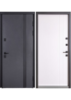 Двери Коттедж 710/265 Metalic anthracite/Уличная Белый Атласный Булат