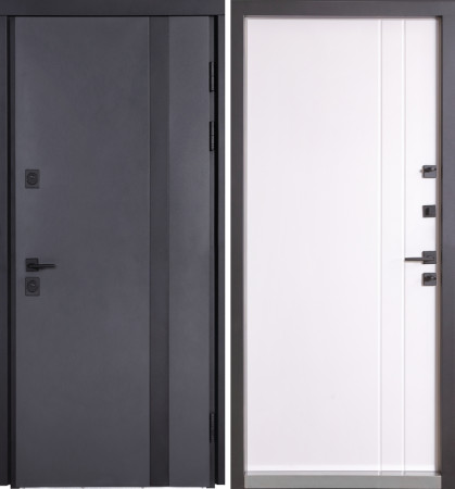Входные Двери Коттедж 710/265 Metalic anthracite/Уличная Белый Атласный Булат