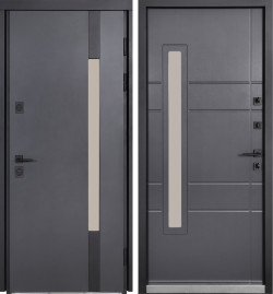 Двери Коттедж 705/431 Metalic anthracite/Уличная Антрацит серый Булат