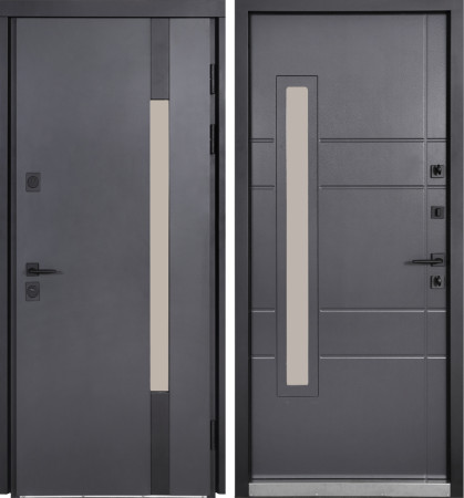 Двери Коттедж 705/431 Metalic anthracite/Уличная Антрацит серый Булат