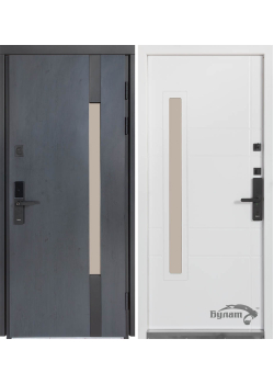 Двери Термо Хаус Электро 705/431 Антрацит темный/Уличная Белый атласный