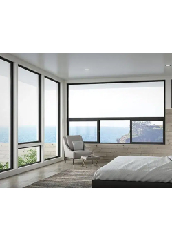 Алюминиевое окно Schüco AWS 75.SI + с повышенной теплоизоляцией панорамное глухое 1200*1200 мм чорный матовый RAL 9005