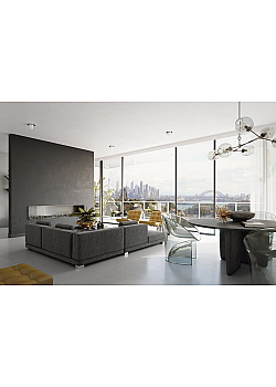 Алюмінієве вікно Schüco AWS 75.SI + з підвищеною теплоізоляцією панорамне глухе 3000*2100 мм анодований сріблястий металік