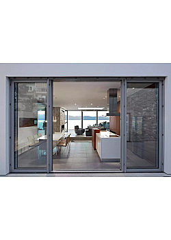 Алюминиевая подъемно-раздвижная система Schüco ASE 70.HI с теплоизоляцией 1600*2000 антрацит RAL 7016