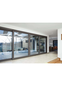 Алюминиевая параллельно раздвижная система Schüco ASE 70.HI с теплоизоляцией 2500*1400