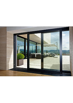 Алюминиевая параллельно раздвижная система Schüco ASE 70.HI с теплоизоляцией 3400*1400