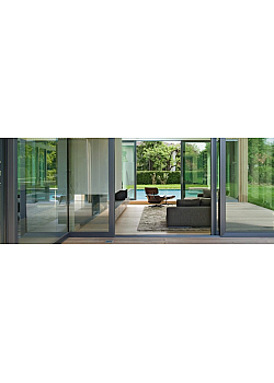 Алюминиевая складная раздвижная система (гармошка) Schüco ASS 70 FD с теплоизоляцией 3500*2000