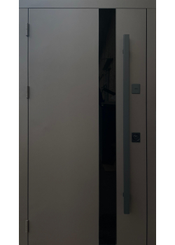 Двери Стрит Элегант металл песок 8019 краска, декор лакобель МДФ дуб темный Vinorit 3K "Qdoors"