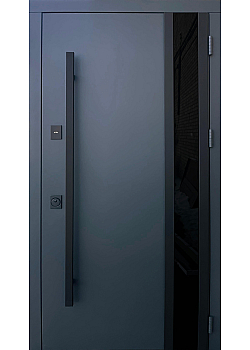 Двери Стрит Спейс металл Антрацит 7021 краска/МДФ белая шагрень Vinorit 3К "Qdoors"