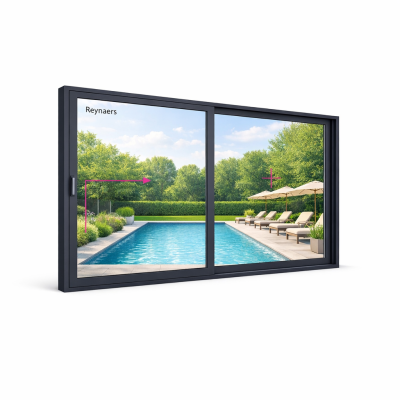 Алюминиевая параллельно раздвижная система Reynaers CS 77 с теплоизоляцией 2600*2800 мм-0