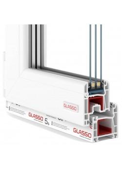 Балконный блок Glasso 5S с двумя окнами и поворотно-откидной дверью 2300 x 2100 мм