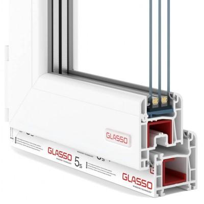 Металлопластиковое окно Glasso 5S двустворчатое с поворотно-откидной створкой 1200 x 1400 мм-1
