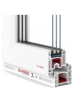 Балконный блок Glasso 7S с двумя окнами и поворотно-откидной дверью 2300 x 2100 мм