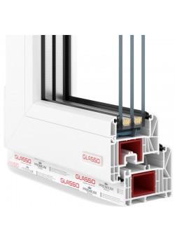 Балконний блок Glasso 85 з двома вікнами і поворотно-відкидними дверима 2300 x 2100 мм