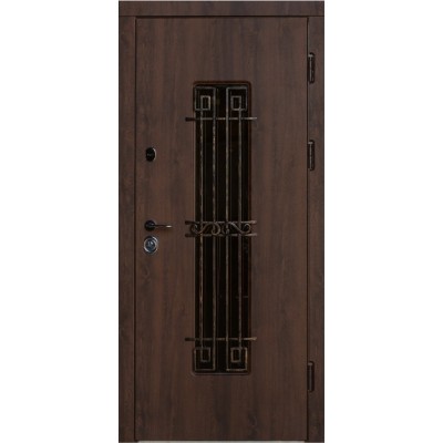 Вхідні Двері Готика із Ковкою № 1 Дуб бронзовий-дуб вибілений "Very Dveri"-0