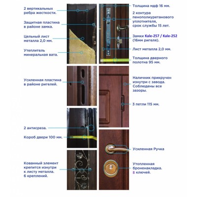 Вхідні Двері Готика із Ковкою № 1 Дуб бронзовий-дуб вибілений "Very Dveri"-3