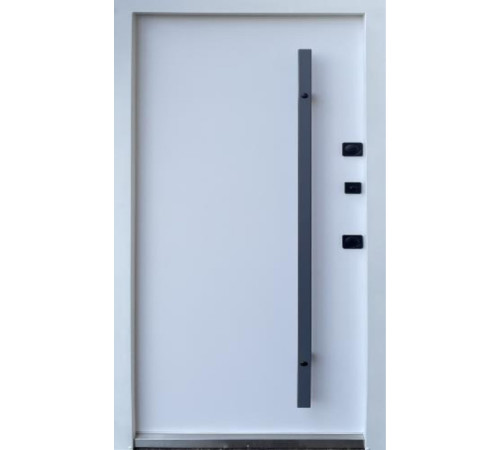 Входные Двери Стронг Айрон графит G1298 песок/белый атлас Vinorit "Qdoors"