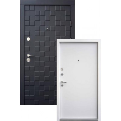 Входные Двери Онтарио софт черный/белый супермат Qdoors-0