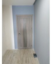 Двері Leador Doors Verona сіре дерево Чорне скло