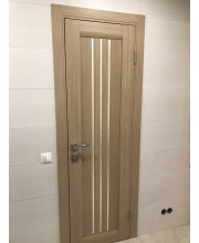 Двери Leador Doors Verona дуб мокко Черное стекло