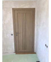 Двери Leador Doors Verona дуб мокко Черное стекло