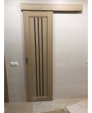 Двери Leador Doors Verona дуб мокко Черное стекло