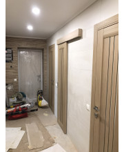 Двери Leador Doors Verona дуб мокко Черное стекло