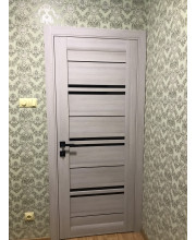 Межкомнатные Двери Leador Doors Malta монблан Черное стекло ПВХ плёнка