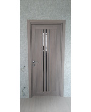 Двері Leador Doors Verona сіре дерево Чорне скло