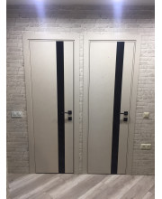 Двери Darumi Doors Plato Line PTL-04 дуб ольс Черное стекло