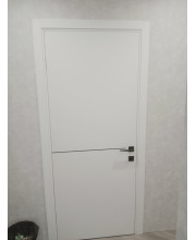 Двери Darumi Doors Plato Line PTL-03 белый матовый (декор с алюминия черного цвета)