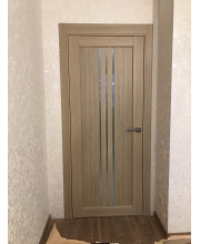 Двери Leador Doors Verona дуб мокко Черное стекло