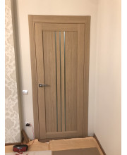 Двери Leador Doors Verona дуб мокко Черное стекло
