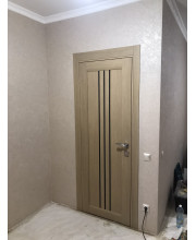 Двери Leador Doors Verona дуб мокко Черное стекло