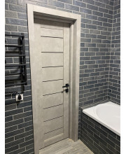 Двери Darumi Doors Leona серый краст Черное стекло