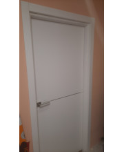 Двери Darumi Doors Plato Line PTL-03 белый матовый (декор с алюминия черного цвета)