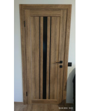 Межкомнатные Двери Korfad Florence FL-03 Черное стекло ПВХ плёнка