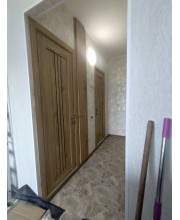 Двері Leador Doors Verona сіре дерево Чорне скло