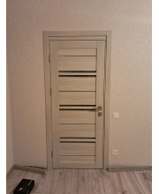 Межкомнатные Двери Leador Doors Malta монблан Черное стекло ПВХ плёнка