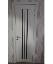 Двери Darumi Doors Stella белый матовый Черное стекло