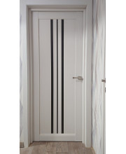 Двери Darumi Doors Stella белый матовый Черное стекло