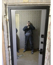 Двери Ультра (квадро) Securemme 557/607 Тонированное зеркало Пепельный металлик/Серый шифер Булат