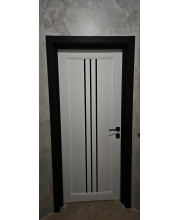 Межкомнатные Двери Leador Doors Verona Белые Черное стекло ПВХ плёнка Межкомнатные Двери Leador Doors Verona Белые Черное стекло ПВХ плёнка