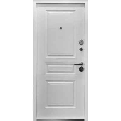 Входные Двери 3 ПК-198 Cерая текстура/белая текстура Министерство Дверей-1