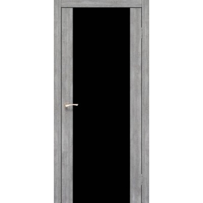 Межкомнатные Двери SR-01 черное стекло Korfad ПВХ плёнка-0