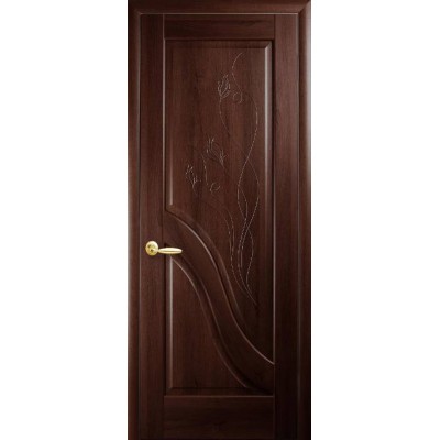 Двері Амата ПГ з гравіровкою каштан Новий Стиль-0