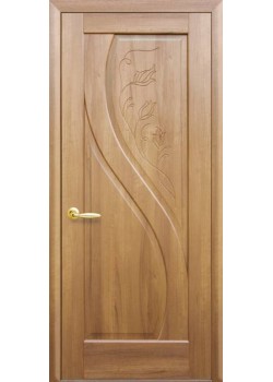 Двери Прима ПГ с гравировкой зол. ольха Новый Стиль