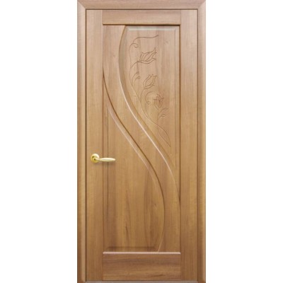 Двері Прима ПГ з гравіровкою зол. вільха Новий Стиль-0