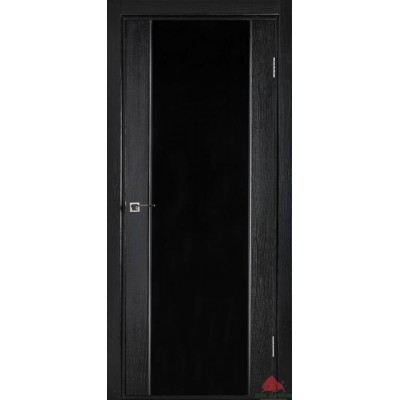 Двери Соня ПО (черный ясень) с черным стеклом триплекс Двери Белорусии-0