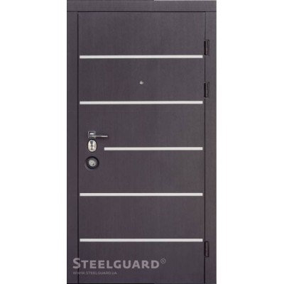 Вхідні Двері AV-5 (Венге темний-Білий шовк) Steelguard-0